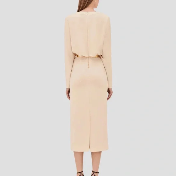 NWT Alexis Beige Fraser Midi Dress - Picture 12 of 12